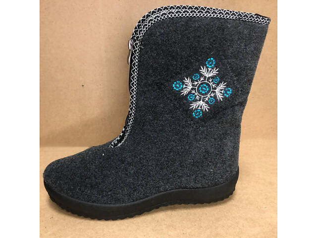Жіночі чоботи 40р 25,5см хутряні високі утеплені, Бурки повстяні жіночі, Суконні зимові бурки - Фото 17
