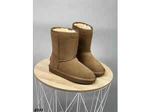 Уггі натуральна замша хакі, зимові уггі ITTS нат. замша 37р - 24 см код 8701