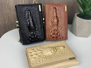 Жіночий шкіряний гаманець крокодил міні клатч портмоне зі крокодилом з натуральної шкіри (1335)