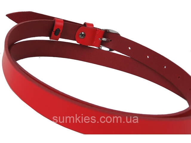 Жіночий шкіряний ремінь Skipper 1627-20 червоний 2 см - Фото 3