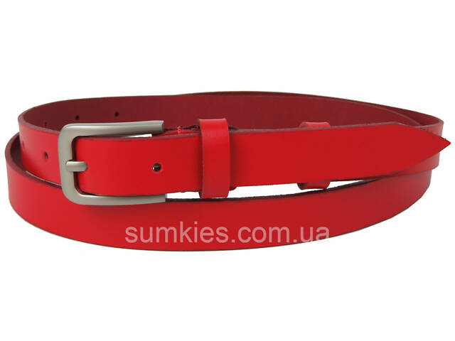 Жіночий шкіряний ремінь Skipper 1629-20 червоний 2 см - Фото 1