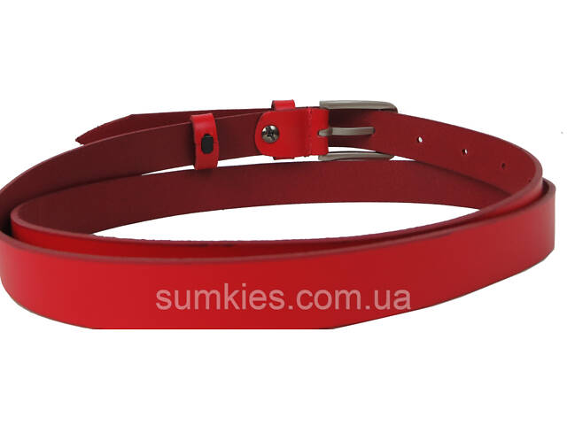Жіночий шкіряний ремінь Skipper 1629-20 червоний 2 см - Фото 3