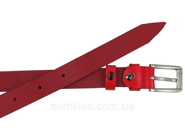 Жіночий шкіряний ремінь Skipper 1629-20 червоний 2 см - Фото 4