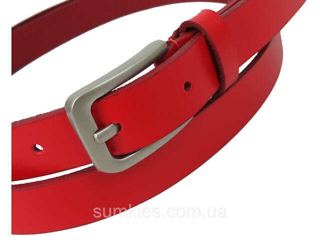 Жіночий шкіряний ремінь Skipper 1629-20 червоний 2 см - Фото 5