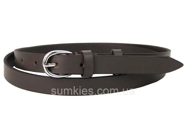 Жіночий шкіряний ремінь Skipper 1630-20 темно-коричневий 2 см - Фото 1