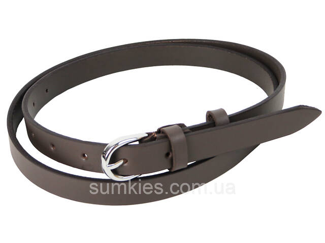 Жіночий шкіряний ремінь Skipper 1630-20 темно-коричневий 2 см - Фото 2