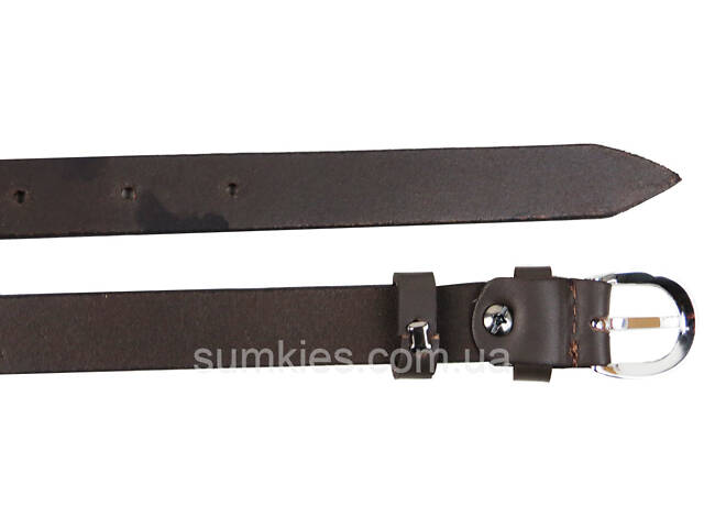 Жіночий шкіряний ремінь Skipper 1630-20 темно-коричневий 2 см - Фото 3