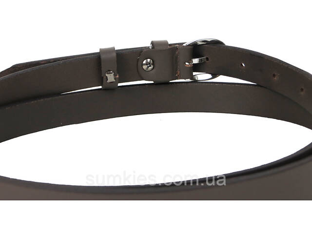 Жіночий шкіряний ремінь Skipper 1630-20 темно-коричневий 2 см - Фото 4