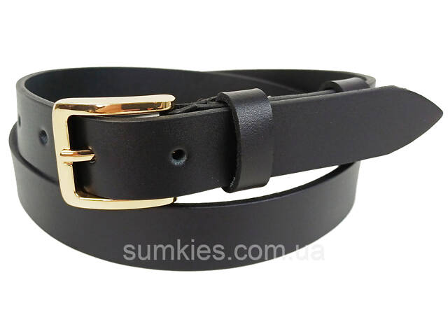 Жіночий шкіряний ремінь Skipper чорний, ширина 3 см - Фото 1
