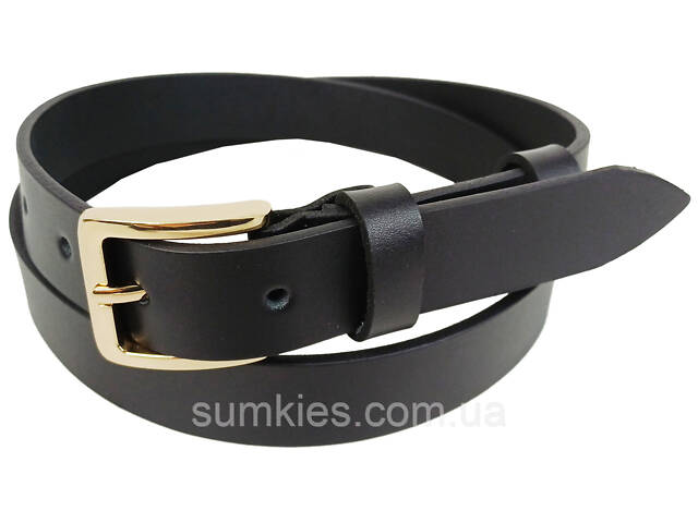 Жіночий шкіряний ремінь Skipper чорний, ширина 3 см - Фото 2