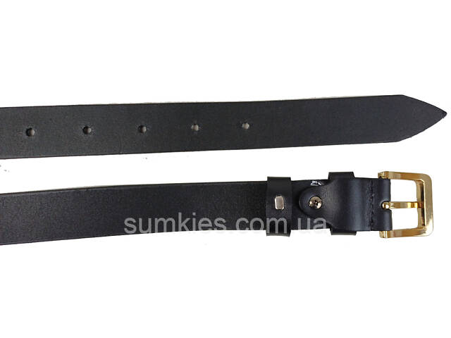 Жіночий шкіряний ремінь Skipper чорний, ширина 3 см - Фото 4