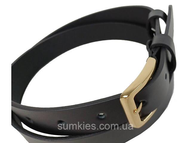 Жіночий шкіряний ремінь Skipper чорний, ширина 3 см - Фото 5