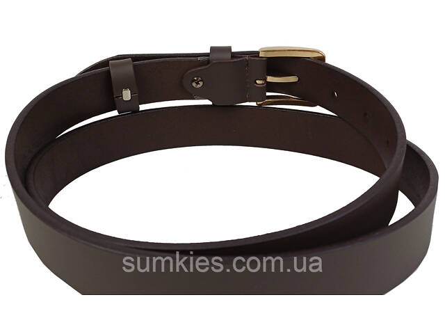 Жіночий шкіряний ремінь Skipper темно-коричневий, ширина 3 см - Фото 3