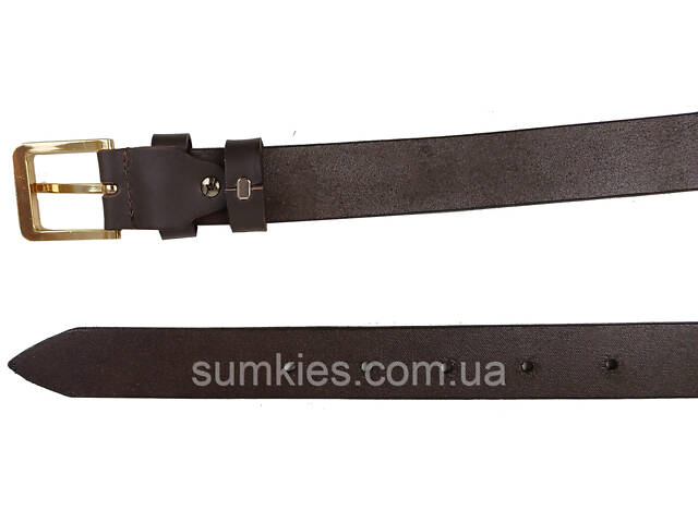 Жіночий шкіряний ремінь Skipper темно-коричневий, ширина 3 см - Фото 5