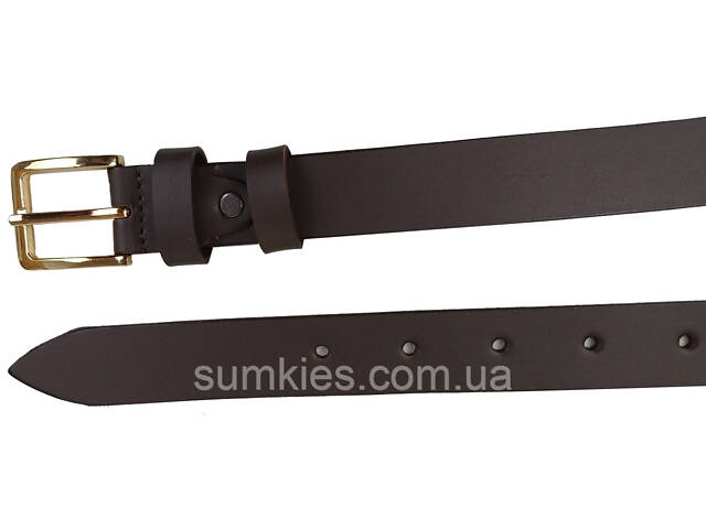 Жіночий шкіряний ремінь Skipper темно-коричневий, ширина 3 см - Фото 6