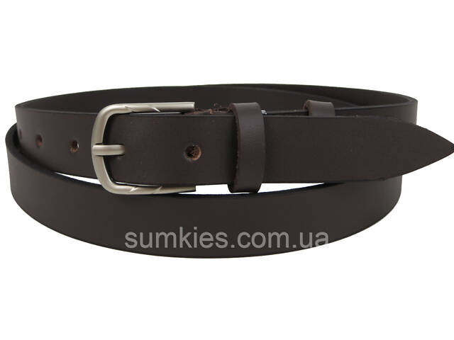 Жіночий шкіряний ремінь Skipper темно-коричневий - Фото 1