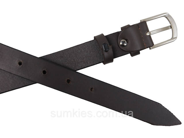 Жіночий шкіряний ремінь Skipper темно-коричневий - Фото 2