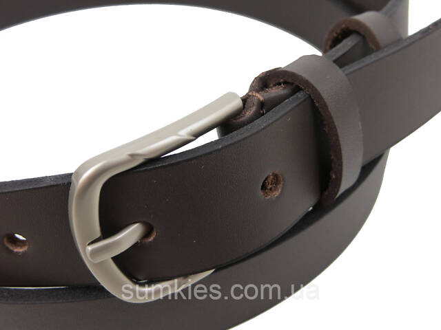 Жіночий шкіряний ремінь Skipper темно-коричневий - Фото 5