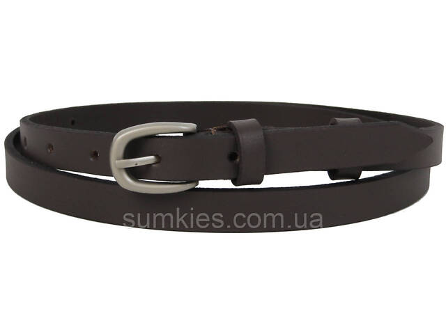 Жіночий шкіряний ремінь Skipper, Україна 1,5 см темно-коричневий - Фото 1