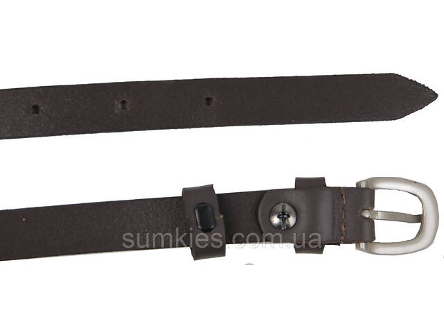 Жіночий шкіряний ремінь Skipper, Україна 1,5 см темно-коричневий - Фото 2