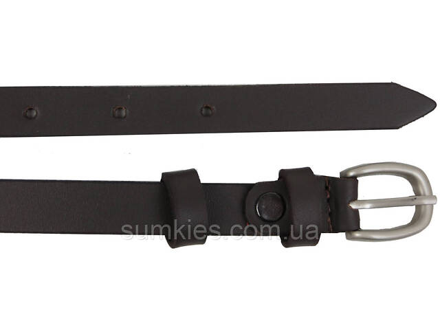 Жіночий шкіряний ремінь Skipper, Україна 1,5 см темно-коричневий - Фото 3