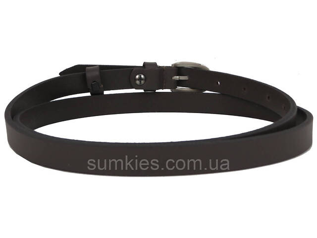 Жіночий шкіряний ремінь Skipper, Україна 1,5 см темно-коричневий - Фото 4