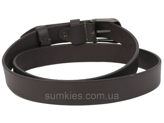 Жіночий шкіряний ремінь Skipper, Україна темно-коричневий - Фото 4