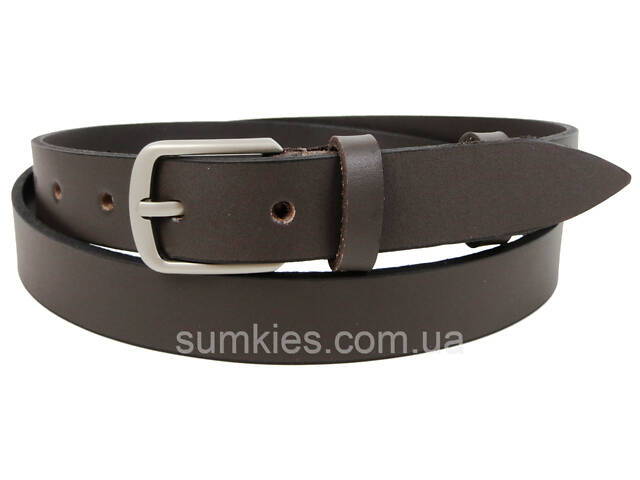 Жіночий шкіряний ремінь Skipper Україна, темно-коричневий - Фото 1