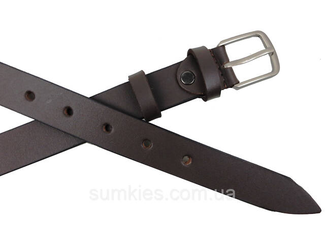 Жіночий шкіряний ремінь Skipper Україна, темно-коричневий - Фото 2