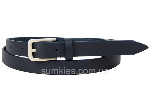 Жіночий шкіряний ремінь Skipper, Україна темно-синій 2 см - Фото 1
