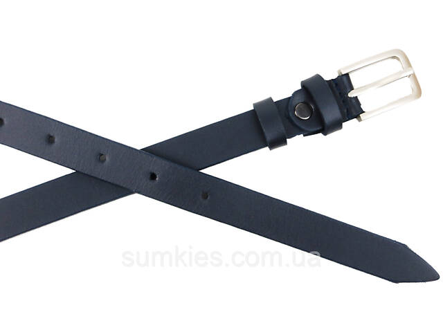 Жіночий шкіряний ремінь Skipper, Україна темно-синій 2 см - Фото 3