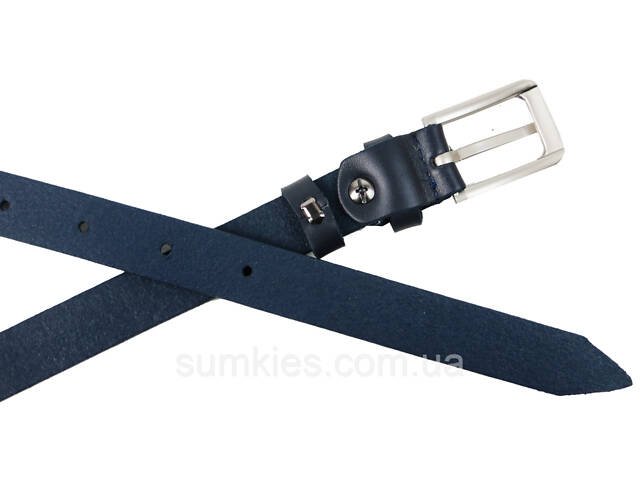 Жіночий шкіряний ремінь Skipper, Україна темно-синій 2 см - Фото 4