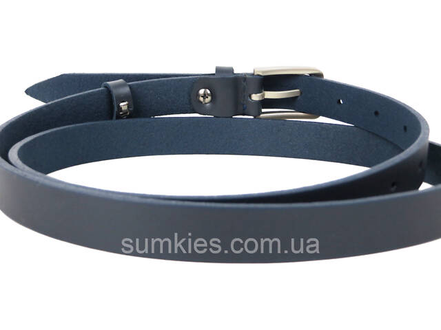 Жіночий шкіряний ремінь Skipper, Україна темно-синій 2 см - Фото 5