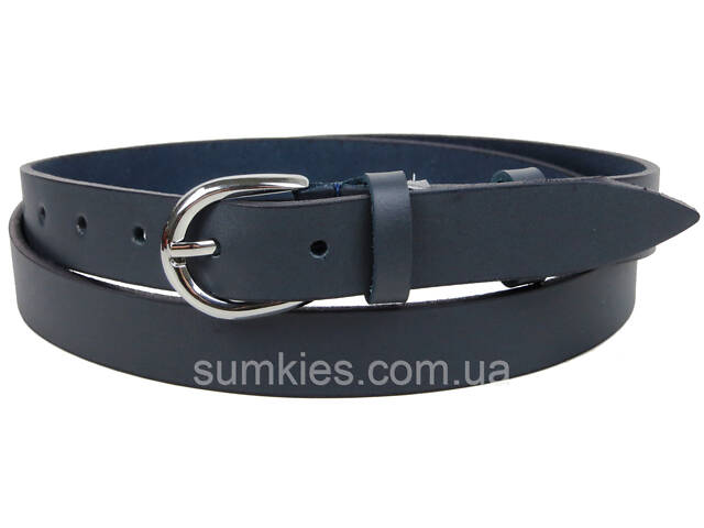 Жіночий шкіряний ремінь Skipper, Україна темно-синій 2,5 см - Фото 1