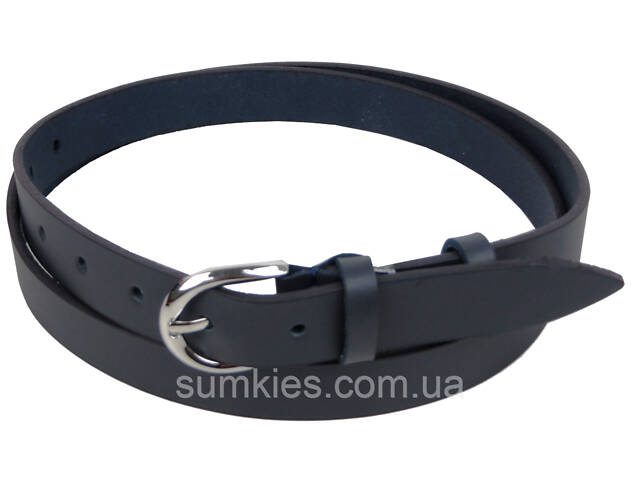 Жіночий шкіряний ремінь Skipper, Україна темно-синій 2,5 см - Фото 2
