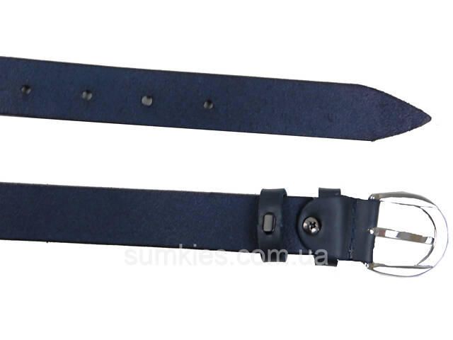 Жіночий шкіряний ремінь Skipper, Україна темно-синій 2,5 см - Фото 3