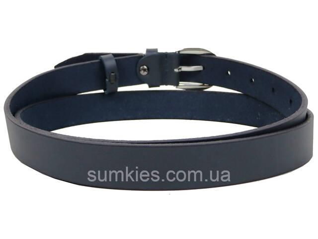 Жіночий шкіряний ремінь Skipper, Україна темно-синій 2,5 см - Фото 5