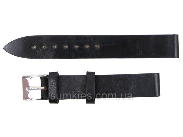 Жіночий шкіряний ремінець для годинника Mykhail Ikhtyar Ш16 мм чорний - Фото 1
