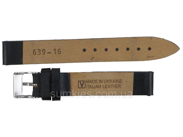 Жіночий шкіряний ремінець для годинника Mykhail Ikhtyar Ш16 мм чорний - Фото 2
