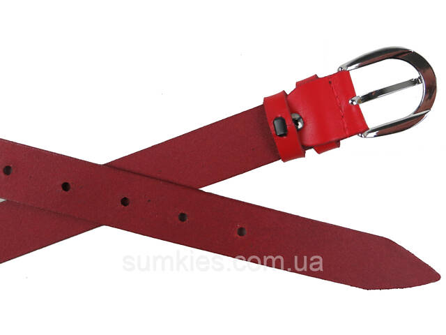 Жіночий ремінь шкіряний Skipper червоний, ширина 2,5 см - Фото 6