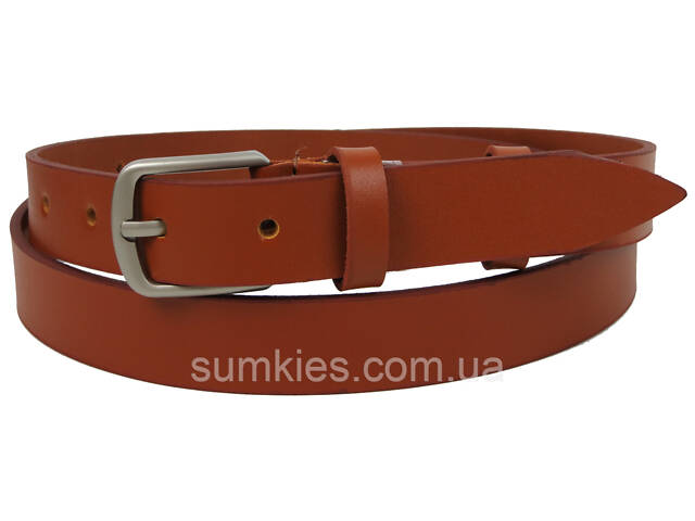 Жіночий ремінь шкіряний Skipper, Україна, карамельний 2,5 см - Фото 1
