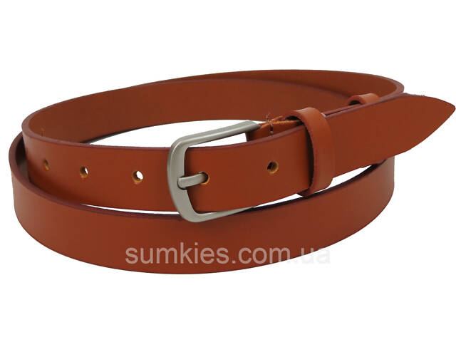 Жіночий ремінь шкіряний Skipper, Україна, карамельний 2,5 см - Фото 2