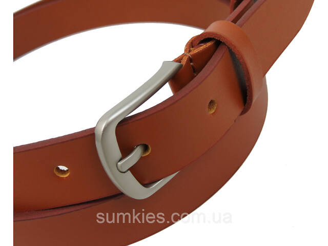 Жіночий ремінь шкіряний Skipper, Україна, карамельний 2,5 см - Фото 6