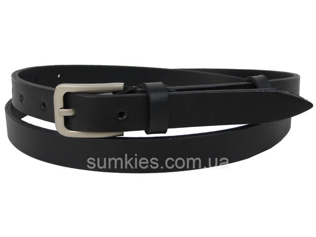 Жіночий ремінь, пояс зі шкіри Skipper чорний 2 см - Фото 1
