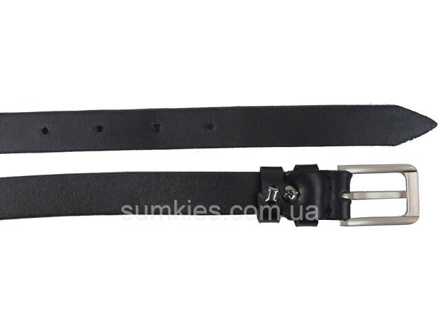 Жіночий ремінь, пояс зі шкіри Skipper чорний 2 см - Фото 2