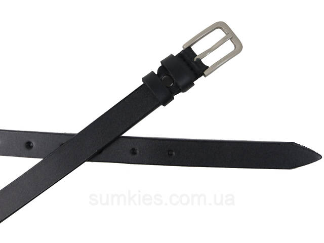 Жіночий ремінь, пояс зі шкіри Skipper чорний 2 см - Фото 3