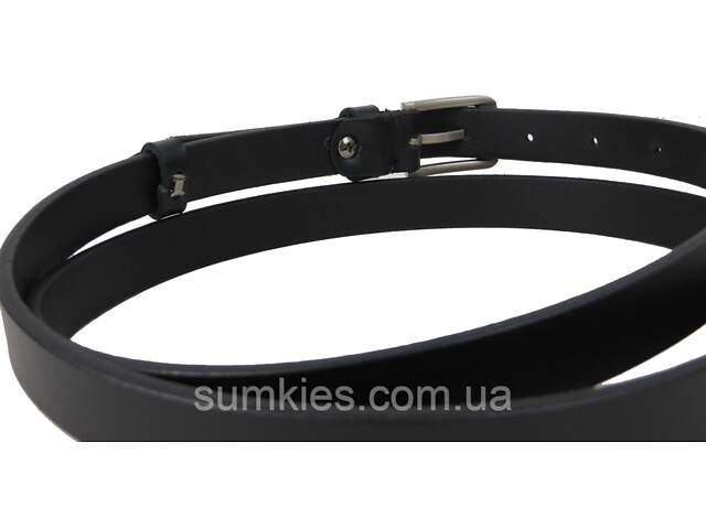 Жіночий ремінь, пояс зі шкіри Skipper чорний 2 см - Фото 4