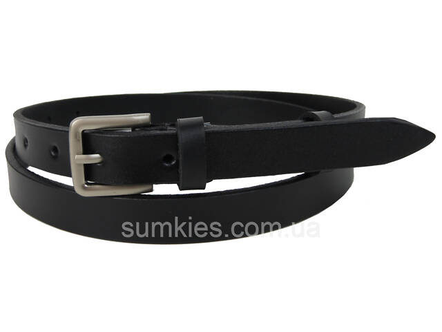 Жіночий ремінь, пояс із натуральної шкіри Skipper чорний 2 см - Фото 1