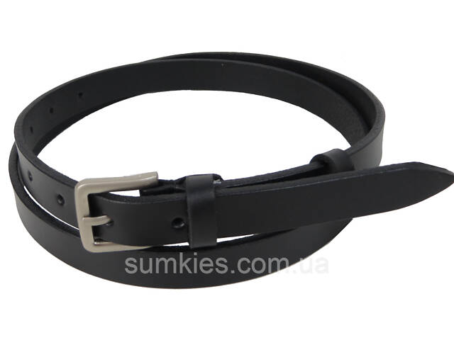 Жіночий ремінь, пояс із натуральної шкіри Skipper чорний 2 см - Фото 2