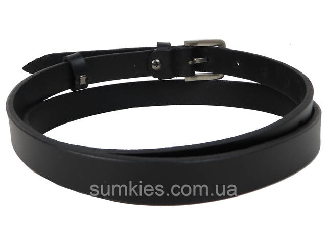 Жіночий ремінь, пояс із натуральної шкіри Skipper чорний 2 см - Фото 3